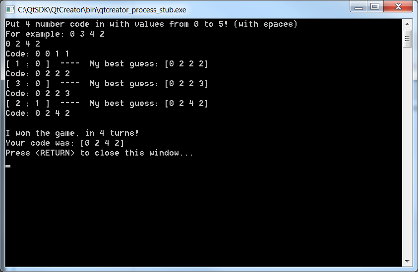 Menneskelige race Indsigtsfuld krise Automatic MasterMind Solver - MORF - Coding And Engineering